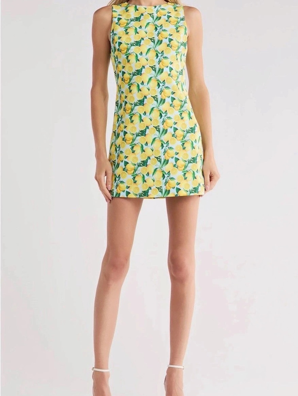 Alice + Olivia Clyde A-Line Shift Dress Yellow & Green